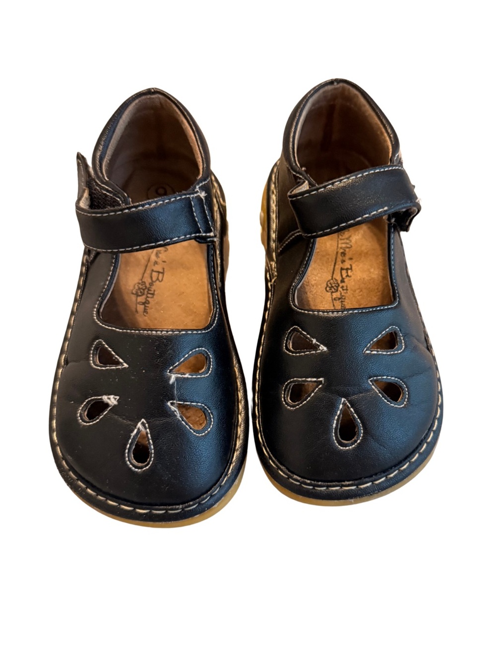 Little Me Boutique Black Squeaker Mary Jane Shoes Size 9